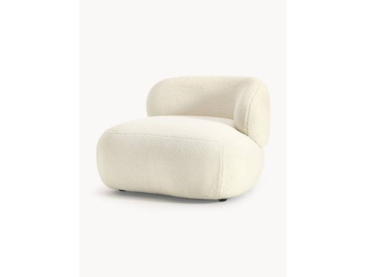 Fauteuil lounge en tissu peluche Alba