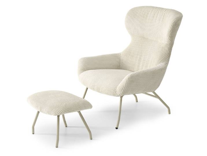 Compleo Relaxsessel Sessel mit Fußhocker CAMAS Cordstoff, bequem und funktional