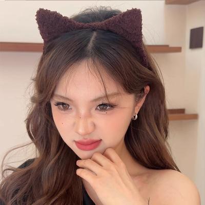 Universal Stock Cute Plush Cat Ears Headband For Women & Girls Soft Kawaii Hair Accessory 2