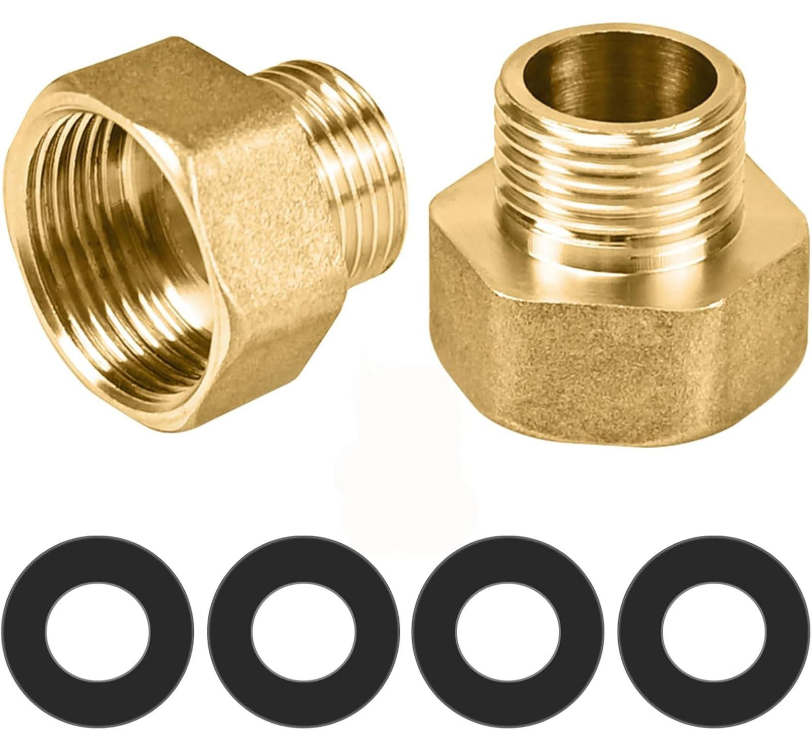 Solidchoice Reduzierstuk 3/4 inch naar 1/2 inch van messing met 4 gummidichtingen