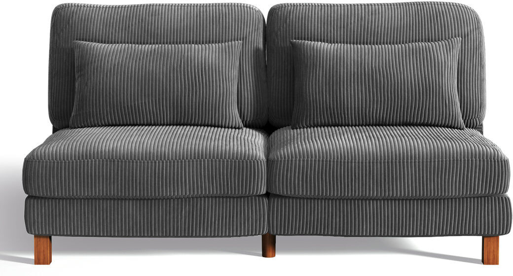 17 Stories 174Cm Loveseat Grey 88cm H X 174cm W X 94cm D
