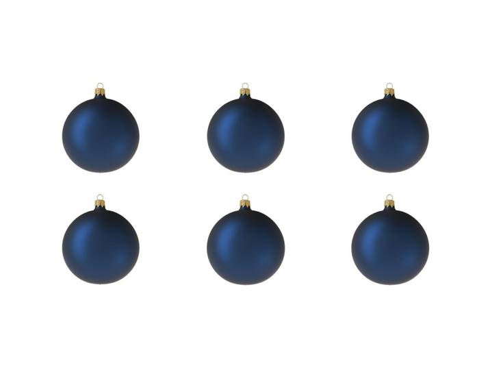 Weihnachtskugelset Uni - Farbe: blau - Material: Glas - 949