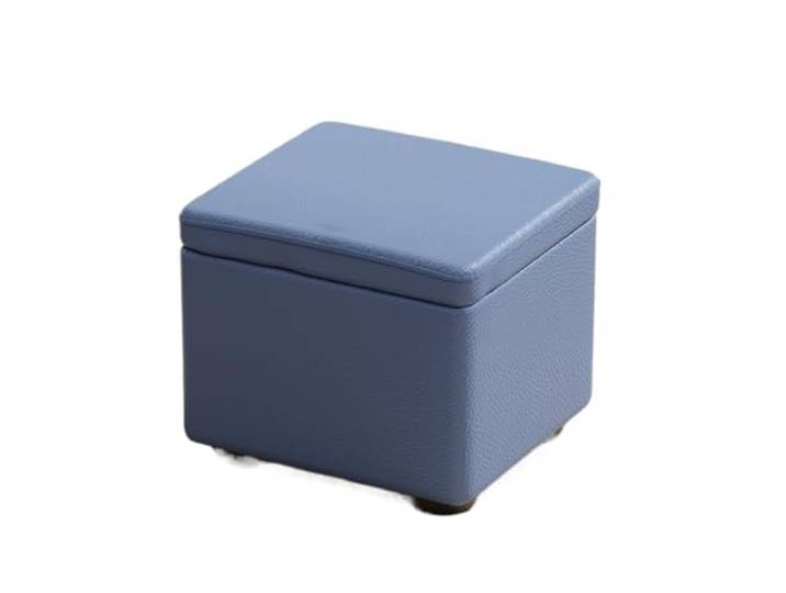 DANNMPX Sitzhocker Wohnzimmer Multifunktionaler Flip Top Aufbewahrungshocker Kunstleder Boxen Sitz Zusätzliche Sitzplätze(Blue,30x30x26cm)