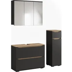 Vicco, Badmöbelset, Badmöbel-Set Ruben, Anthrazit/Artisan-Eiche, 3-teiliges Set