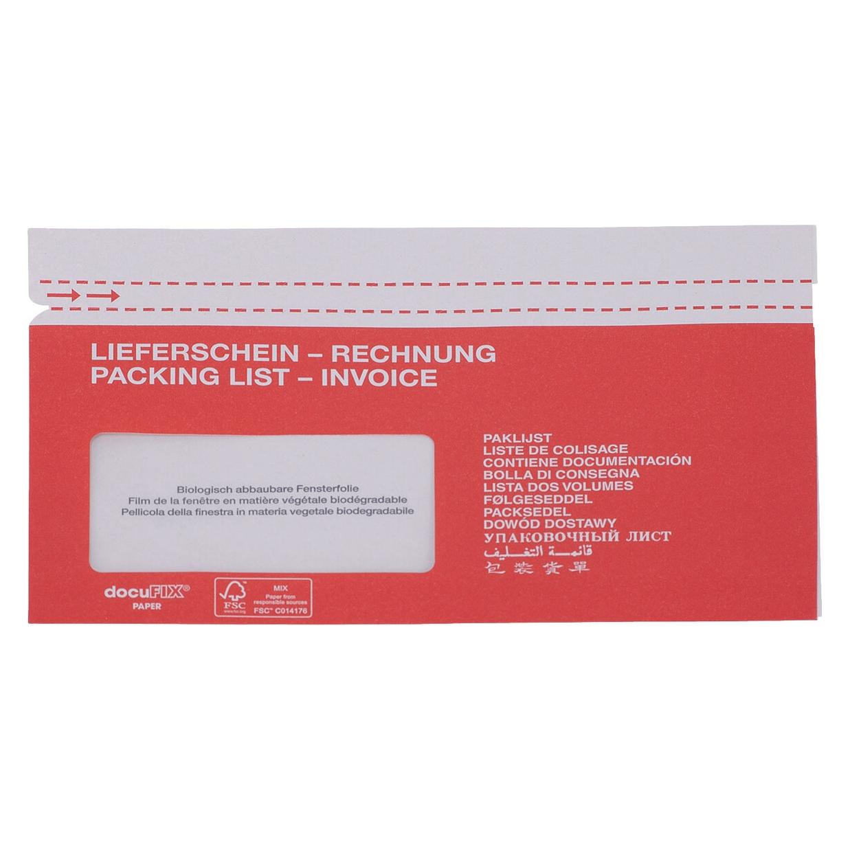 Docufix Dokumententasche C6/5 weiss/rot 500 St. (C6/5, 500 Stk.) (2FHDP340212)