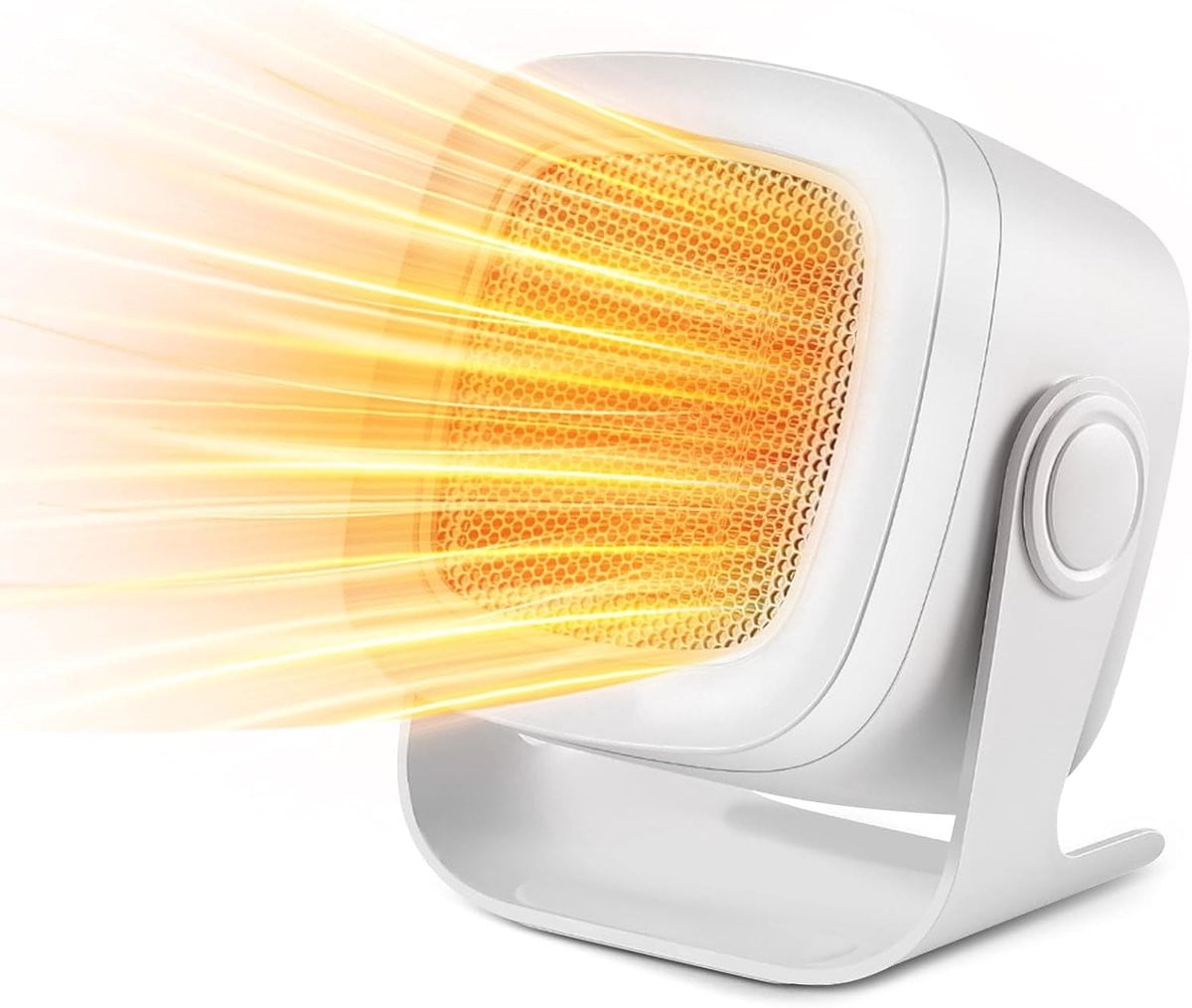 Keramische elektrische ventilatorverwarming met 90 graden oscillatie en beveiliging tegen oververhitting en kantelen, wit