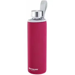 Westmark Trinkflasche Viva aus Glas 0,55 l, mit Cover, rot, 5272226R