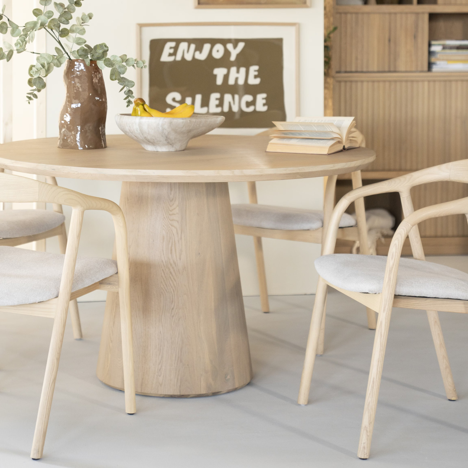 Eleonora Ronde Eettafel Nola Eikenhout, Naturel, Breedte: 130 cm