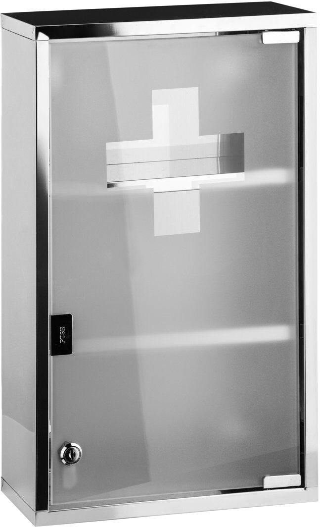 Belfry Bathroom Celeste 300 mm W 510 mm H Surface Framed Mirrored Medicine Cabinet 2 Shelves with Mirror Silver 510mm H