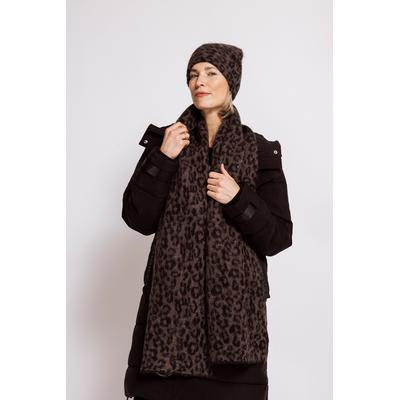 Modeschal ZHRILL "AYTANA", Damen, braun, Web, Materialmix, Modetücher, Modetuch, weicher Materialmix, Leo-Look, Casual Stil