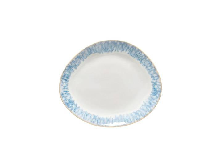 Costa Nova Speisetellerset Brisa, Blau, Weiß Hochglanz, Keramik, 6-teilig, oval, Handmade in Europe, hitzebeständig, Essen & Trinken, Geschirr, Teller, Speiseteller