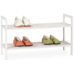 Relaxdays 2 x Schuhregal stapelbar weiß Weiß