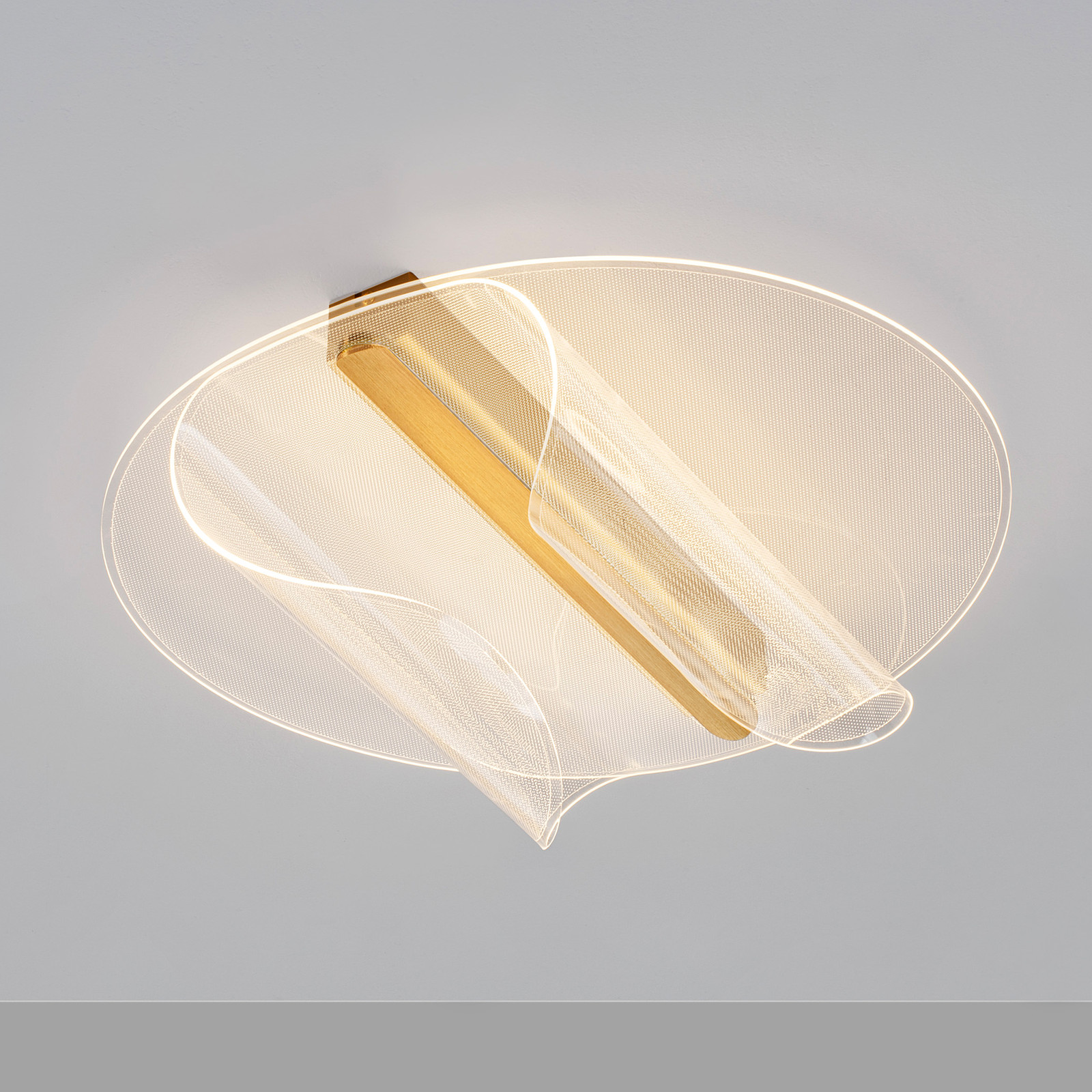 home24 Plafondlamp Valentin LED Goud/Messing Diameter: 45 cm