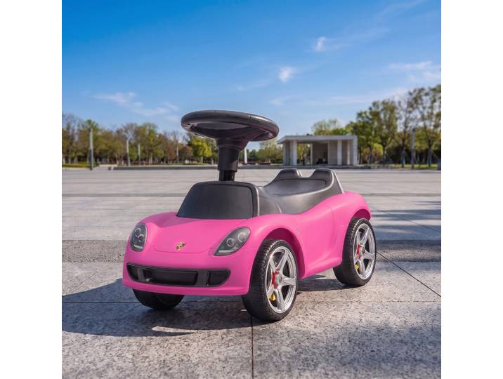AIYAPLAY Voiture Porsche Enfant Rose Klaxon Lumières Bruitage