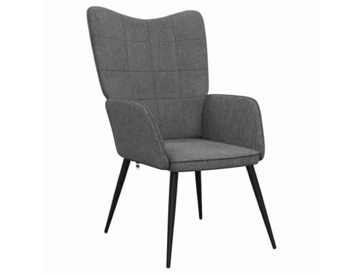 Relaxsessel Dunkelgrau Stoff mit Stahlgestell Weiche Polsterung,bequemer Stoffbezug,Quadratmuster,stabil,langlebig,fürs Wohnzimmer