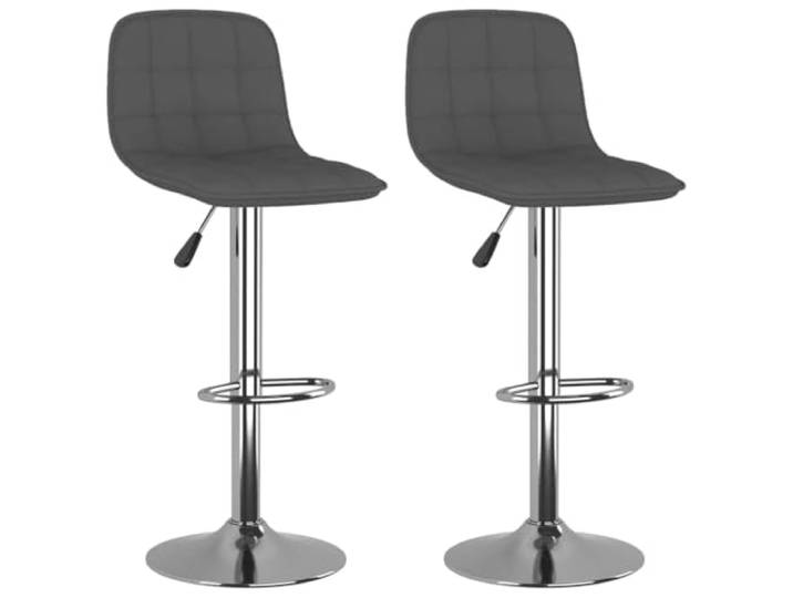 HKLGBVCR Barhocker, 2-teilig, dunkelgrau, Textil, mit Fußstütze Robuster verchromter Stahl, Gashebefunktion, 360° drehbar, weicher Textilsitz, für Bar oder Esszimmer