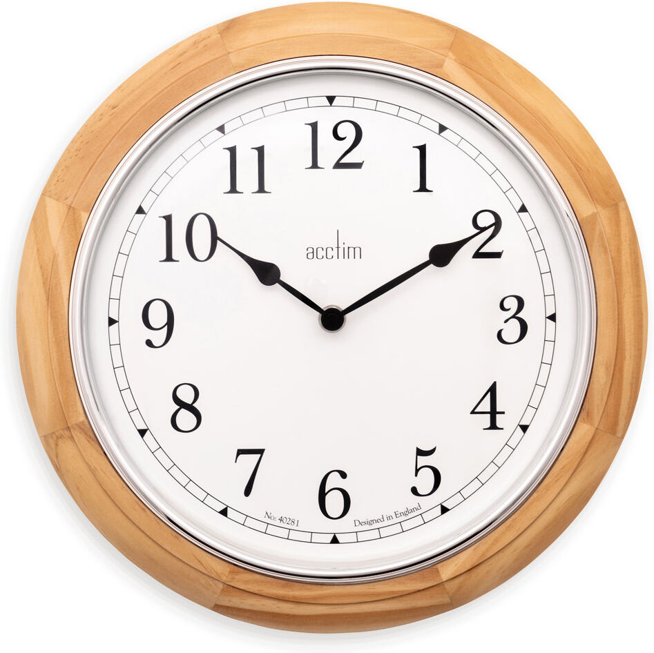 Acctim Winchester Wall Clock Quartz Crafted Wood Domed Glass Lens 31.5cm Light Wood 31.5cm W X 31.5cm H X 4cm D
