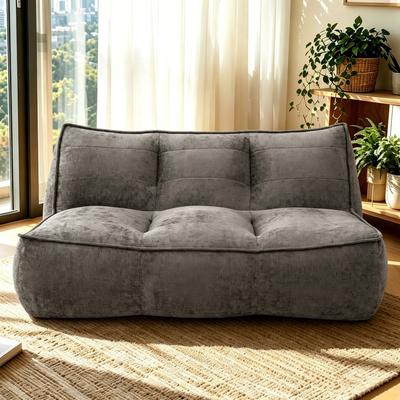 Loedds Upholstered Bean Bag Lounge Chair with Contoured Support No Assembly Required