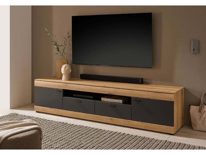 TV-Lowboard Spanplatte, beschichtet Braun 200cm
