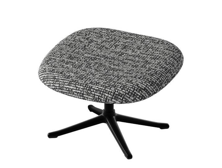 Polsterhocker 53 x 37 x 46cm Grau/Grau Schwarz Chenille Enne: Granitgrau