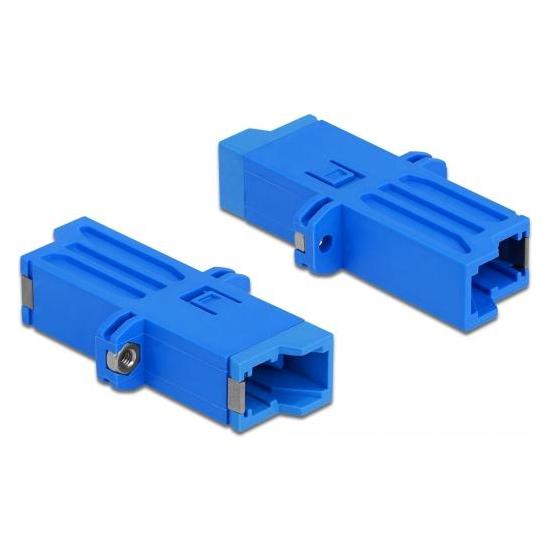 Delock LWL Kupplung E2000 Simplex Buchse zu Simplex Buchse Singlemode blau (Keystone Modul) (86945)