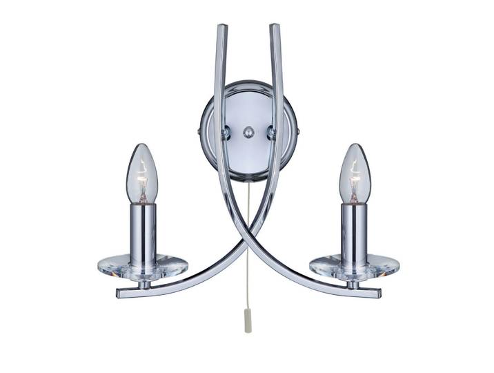 Searchlight Wandleuchte Ascona, Chromfarben, Metall, Glas, 29 cm, Europäischer Sicherheitsstandard, Lampen & Leuchten, Innenbeleuchtung, Spots & Strahler, Wandstrahler