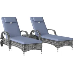 GARTENMÖBEL Set, Metall, PE, Grau