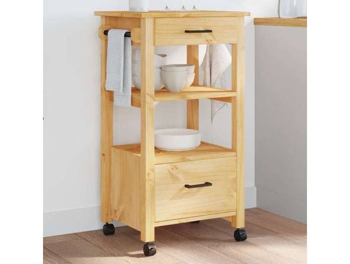 Chariot de cuisine MONZA 48x40x88 5 cm bois massif de pin 376085