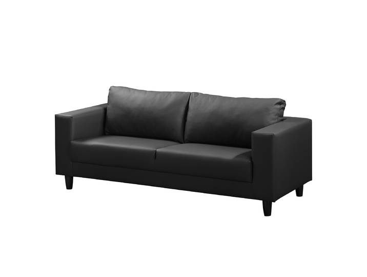 Sofa Bexwell I 3-Sitzer Schwarz/Schwarz Kunstleder Madara 180 x 78 x 75cm Modern