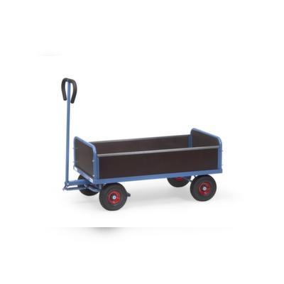 Fetra Handwagen, Tragl. 500kg, Ladefl. LxB 1200x650mm, Siebdruckplatte, 4 Wände