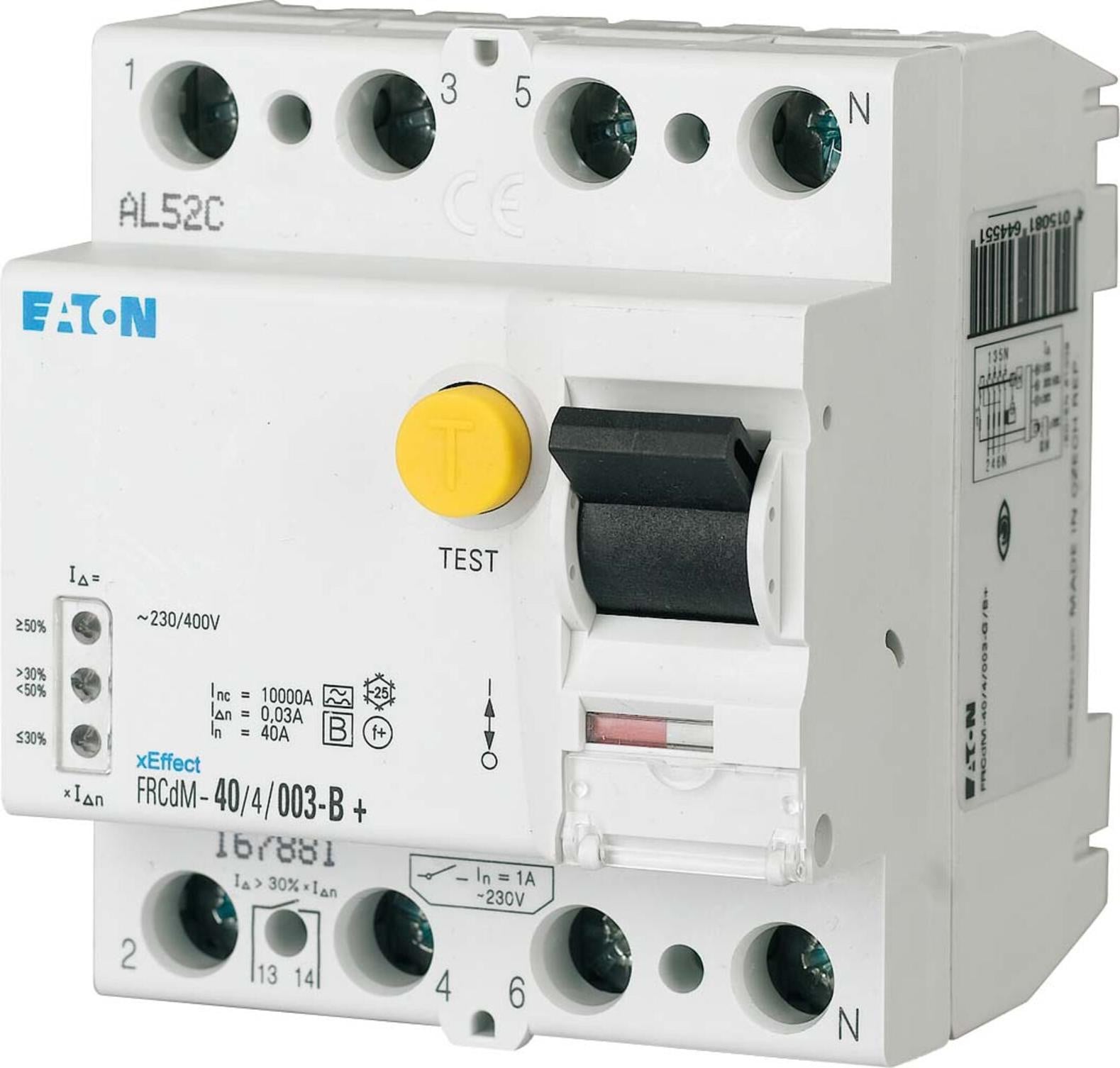 Eaton FRCDM-40/4/003-G/B+ Stroomonderbreker met aardfoutbeveiliging (167881)