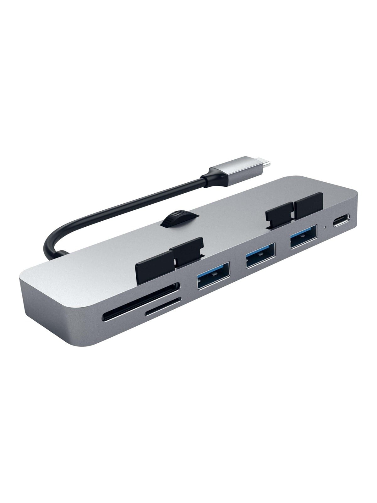 Satechi Aluminum Type-C Clamp Hub Pro - hub - 4 porte USB-Hubs - 4 - Grau