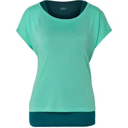 Tchibo - 2-in-1-Kurzarm-Sportshirt - Damen - Gr. L - petrol