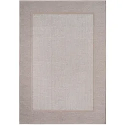 TT Home, Teppich, Balkon Garten Esszimmer Skandinavisch Boho Design Bordüre Einfarbig (250 x 80 cm)