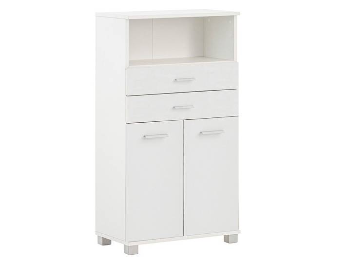 Lomadox Highboard PROVIDENCE-80, in weiß matt, 2 Schubladen, 2-türig, modern