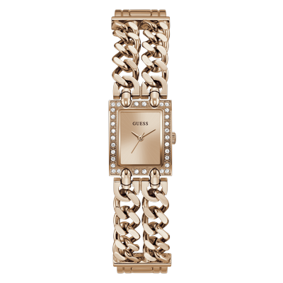 Quarzuhr GUESS "MICRO MOD", rosa (goldfarben, roségoldfarben, roségoldfarben), Armbanduhren, Damen, roségoldfarben, Quarzuhr, Armbanduhr, Damenuhr, Edelstahlarmband, analog