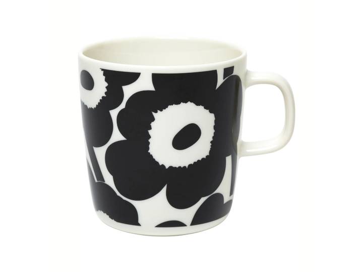 Marimekko Mug Unikko 40 cl Blanc-noir