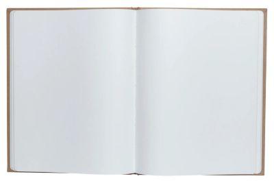 Exacompta Gästebuch Graphik Kraft 270x220 mm, 100 Seiten Clairefontaine blanko, Goldschnitt, Goldlinie, Kristallbox