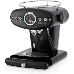 Illy X1 Anniversary Maschine für gemahlenen Kaffee und E.S.E.-Pads (schwarz), Kapselmaschine, Schwarz, Silber