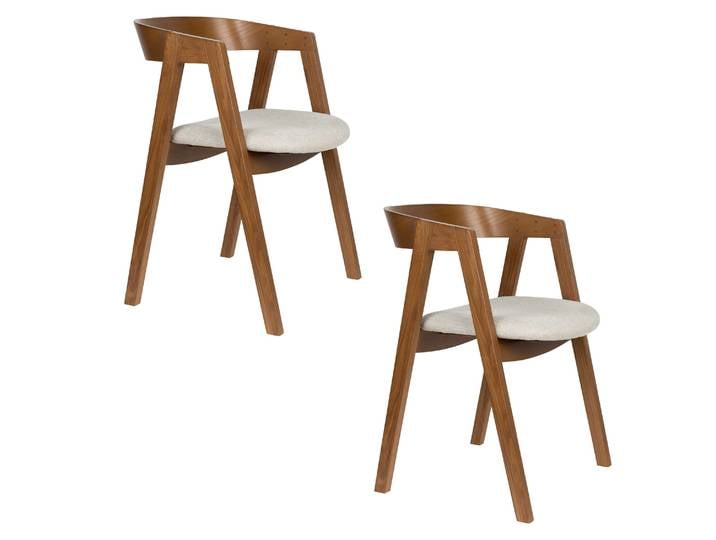 2er Set Zuiver Mads Esszimmerstuhl Holzwerkstoff/Polyester