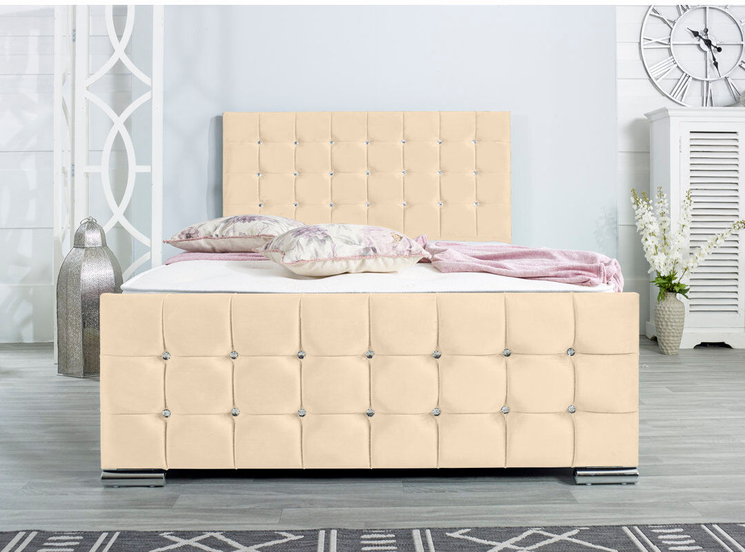 Wayfair Sleep Lexington Upholstered Bed Frame Cream Single (3')