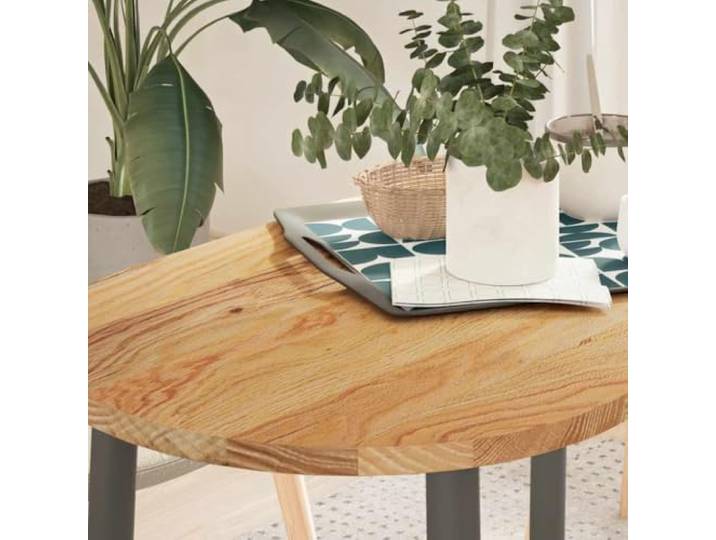 HEFZGDB Massivholz Eiche Tischplatte Hellbraun 100x50x2 cm Oval für Couchtisch Beistelltisch Stehtisch Robustes Tischgestell Ersatz mit Natürlicher Maserung Vielseitige