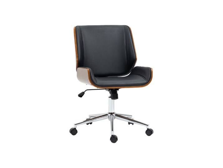 Chaise de bureau rtro chaise de bureau en bois rglable en hauteur chaise pivotante avec fonction dinclinaison blac CHAISE DE BUREAU
