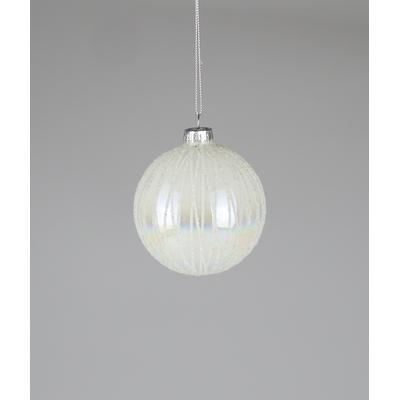 Weihnachtsbaumkugel AM DESIGN "aus Glas, Ø: 8 cm", weiß, Ø:8cm, Glas, Weihnachtsbaumkugeln, 6er Set