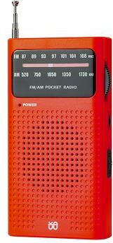 LightInthebox Portable AM FM Radio with Headphone Jack, Telescopic Antenna, Built-in Speaker, Battery Powered Pocket Transistor Radio, Compact Lightweight Travel Radio for Walking, Camping and Emergency Use