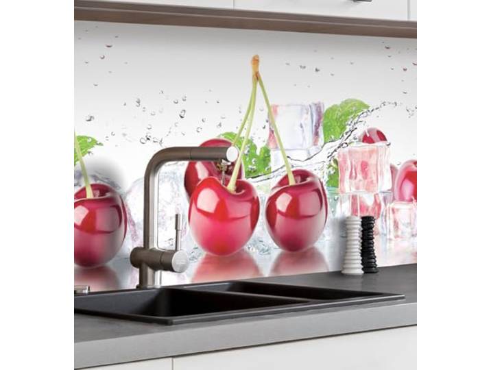 MyMaxxi Küchenrückwand selbstklebend - Matte, 0,4 mm Premium Spritzschutz Folie als günstige Alternative zu Glas, einfache Montage & leichte Reinigung - Motiv: Cherry 280 x 60 cm