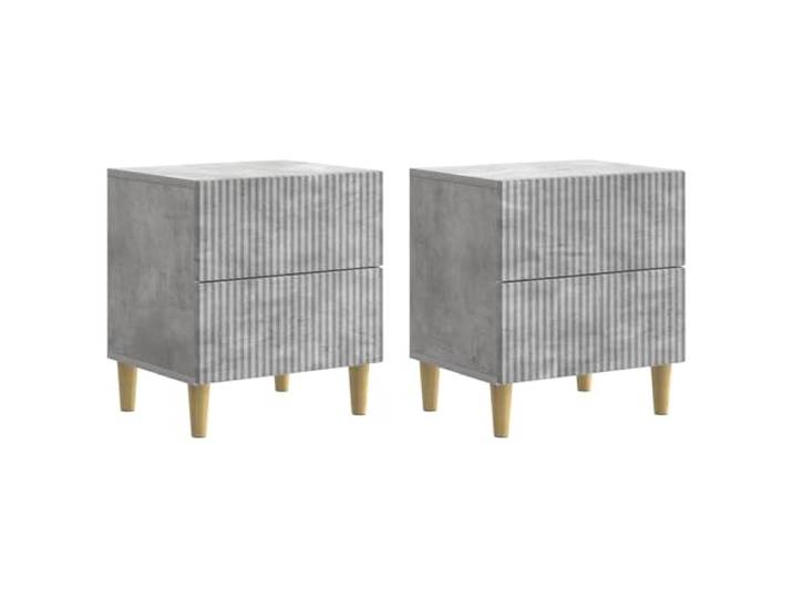 LMTYOENFG Nachttisch 2er Set Betongrau 43x34,5x48 cm Holzwerkstoff Kompakte Nachtschränke fürs Schlafzimmer mit je zwei leichtgängigen Schubladen für griffbereite Alltagsgegenstände.