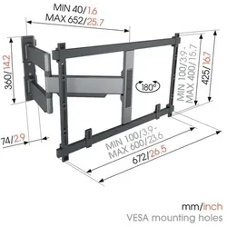 Vogel's Elite TVM5645 20° neig- & 180° schwenkb. TV-Wandhalter 40-77 (102-195 c..."
