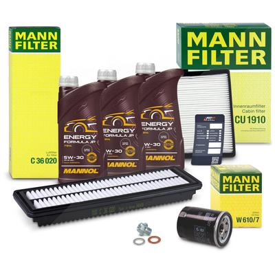Mann-filter Inspektionspaket Set A + 3l 5W-30 Motoröl [Hersteller-Nr. 41172028] für Hyundai