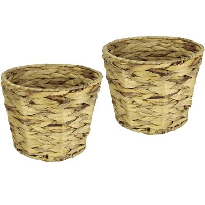 I.GE.A. "Wasserhyazinthentopf" 2er Set Wasserhyazinthe Gefäß Blumentopfgeflochten Übertopf Vase Korb